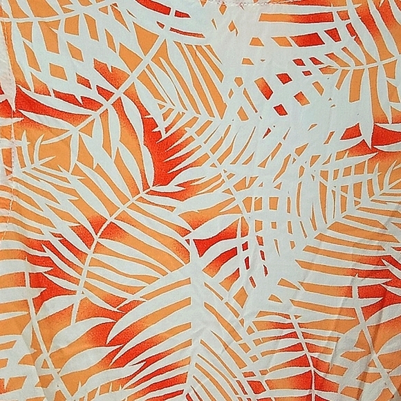 Bliss Couture Tank top Palm Leaf print embroidery white orange pink blue Bright - Picture 8 of 8